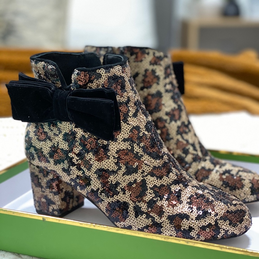 Kate Spade Sequin Leopard Boots - Picture 3 of 8